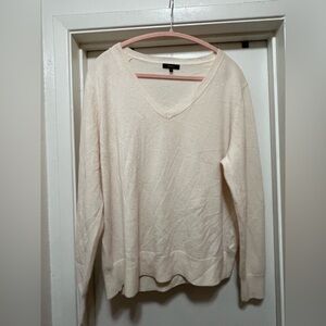 Quince Cream V-Neck Sweater